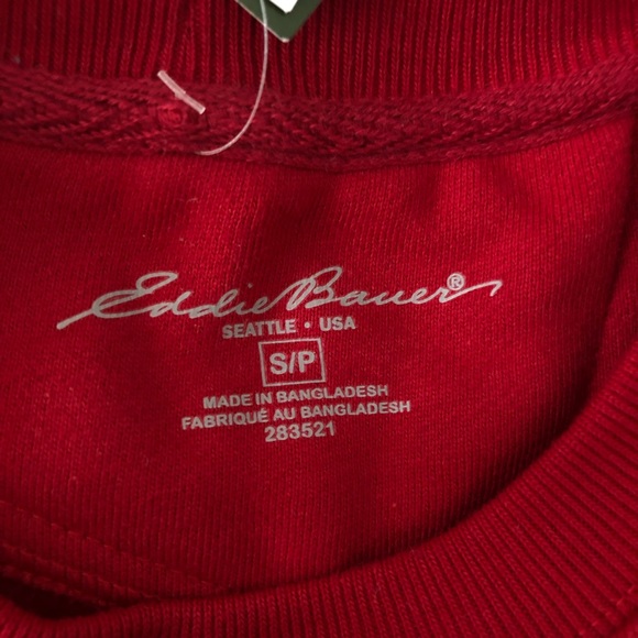 RED EDDIE BAUER PULLOVER SWEATSHIRT - Picture 4 of 4